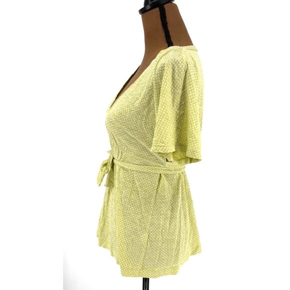 J. Crew Babydoll Blouse in Green with White Polka Dots – Size Medium - Picture 5 of 8